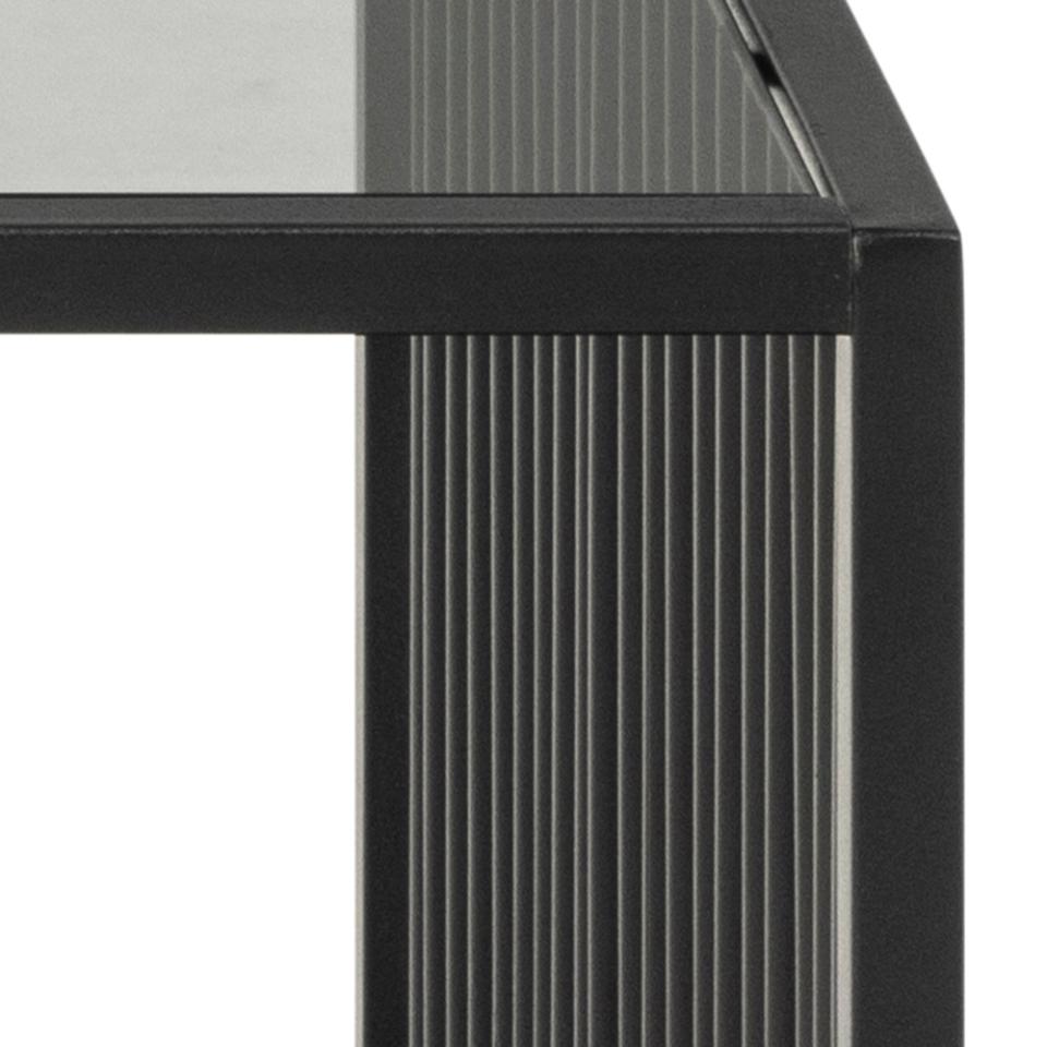 Strington Super Coffee Table, Rectangular With Black Marble Top Glass And Metal Base 120x60cm