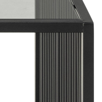 Strington Super Coffee Table, Rectangular With Black Marble Top Glass And Metal Base 120x60cm