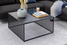 Load image into Gallery viewer, Strington Super Coffee Table, Square With Black Marble Top Glass And Metal Base 80cm
