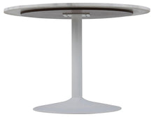 Load image into Gallery viewer, Tarifa Solid Marble Dining Table 110cm Round White Top With Powder Coated White Metal Base
