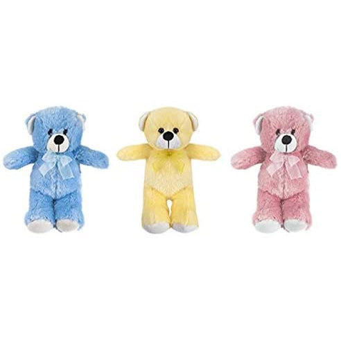 Cute and Cuddly Supersoft Classic Teddy Bear in Blue Pink or Yellow 12inch 30cm
