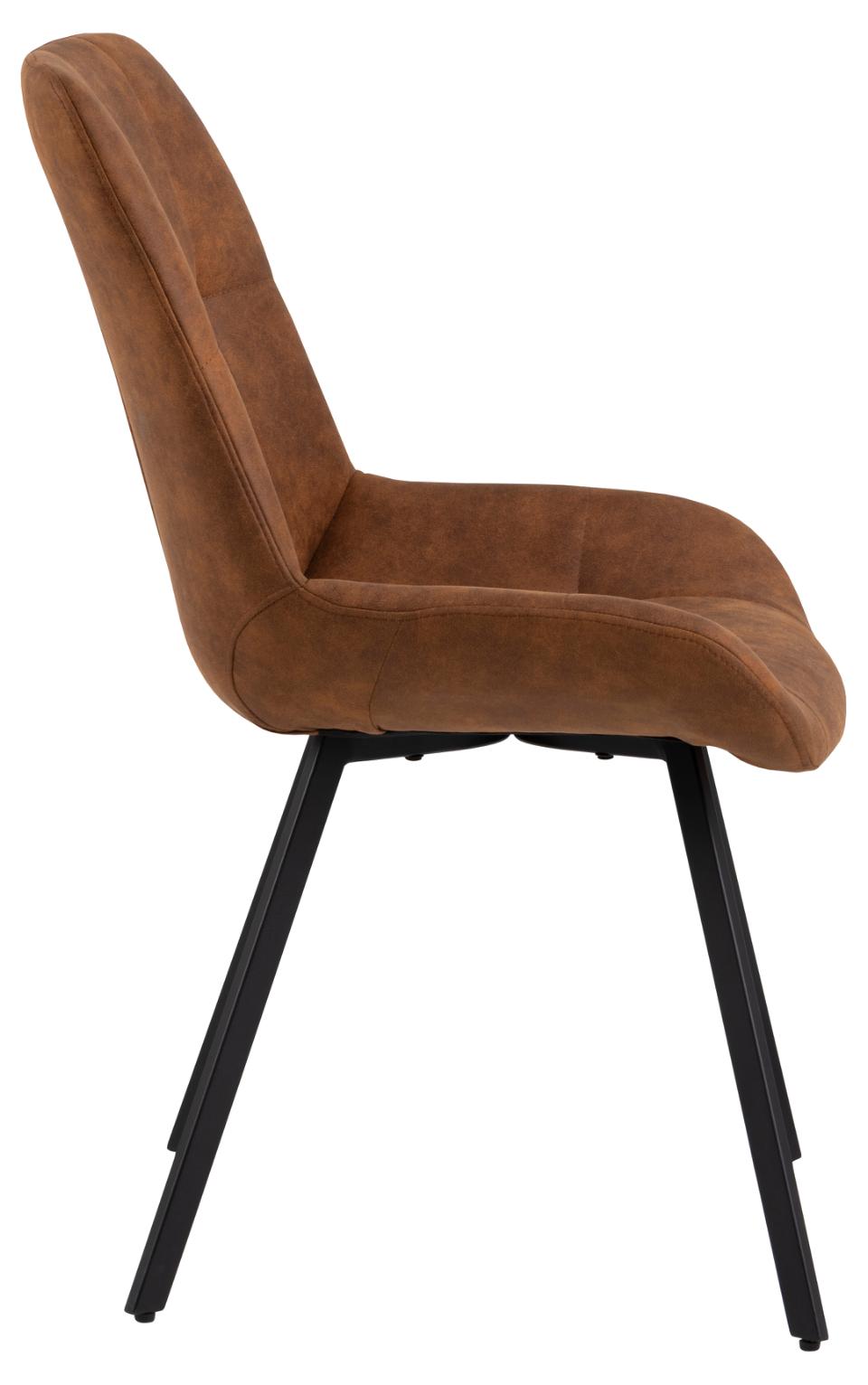 Waylor Trendy Brown Fabric Designer Dining Chair, Set Of 2 Chairs