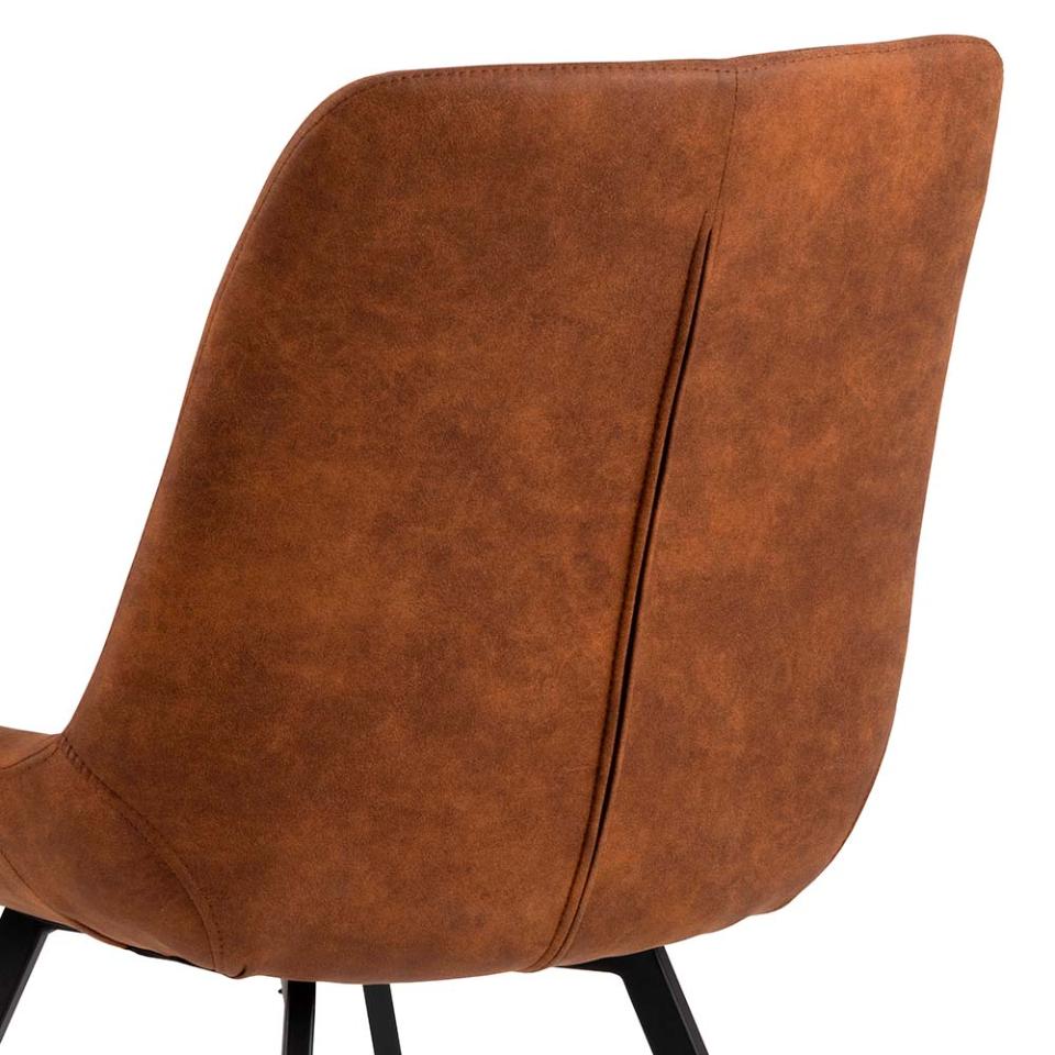 Waylor Trendy Brown Fabric Designer Dining Chair, Set Of 2 Chairs