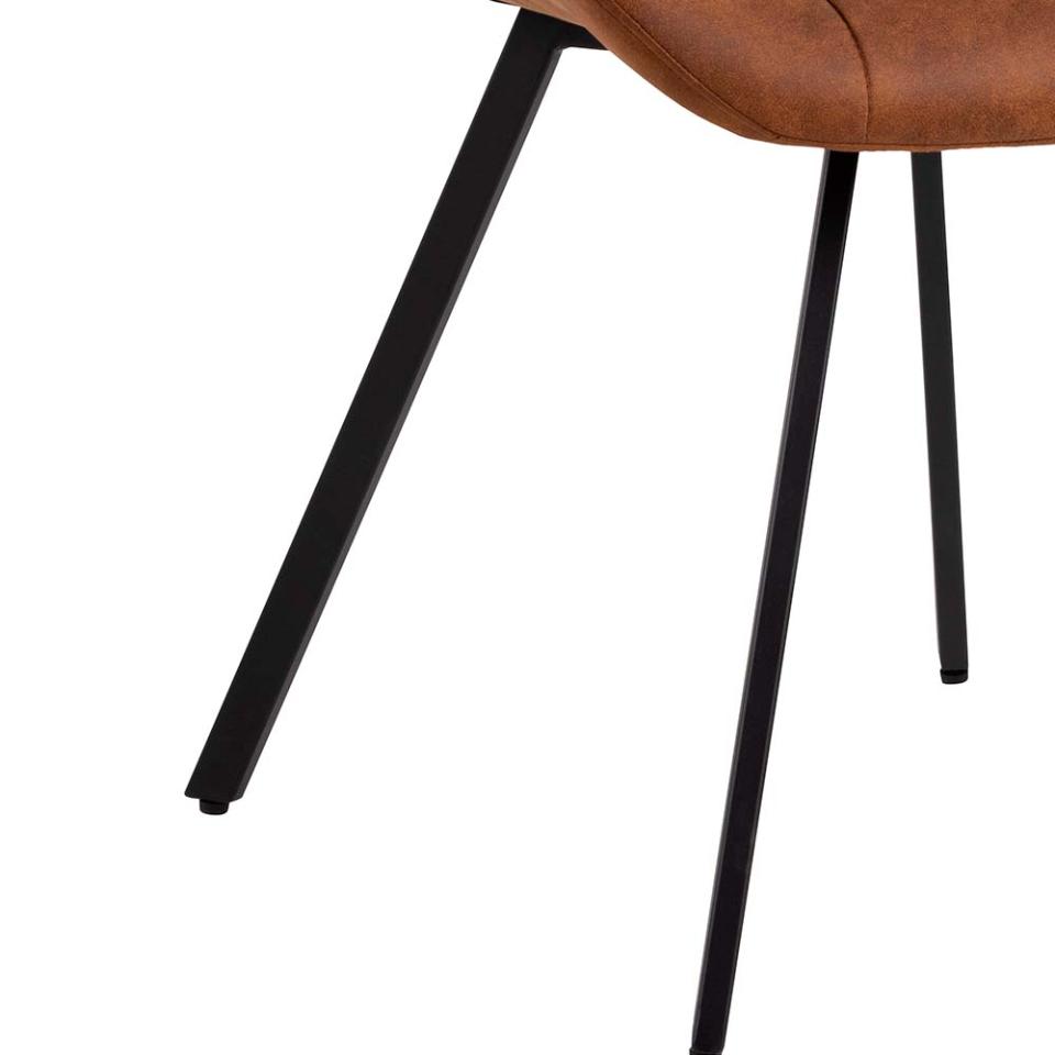 Waylor Trendy Brown Fabric Designer Dining Chair, Set Of 2 Chairs