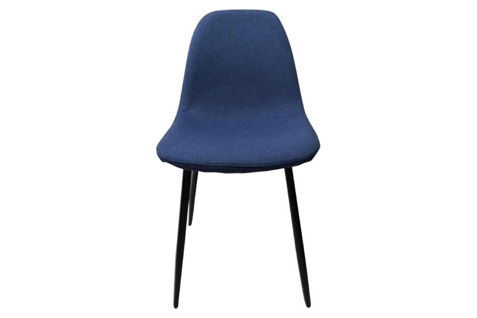 Wilma Bellana Fabric Chair In Grey Or Blue With Black Powder Coated Legs, Set Of 4