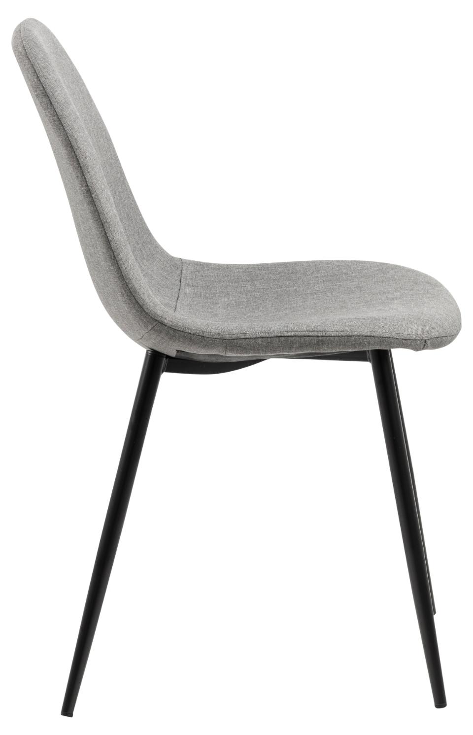 Wilma Bellana Fabric Chair In Grey Or Blue With Black Powder Coated Legs, Set Of 4