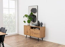 Load image into Gallery viewer, Wilma Oak Sideboard Cabinet With 1 Door, Shelf And 2 Drawers 124x40x75cm

