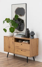 Load image into Gallery viewer, Wilma Oak Sideboard Cabinet With 1 Door, Shelf And 2 Drawers 124x40x75cm
