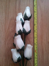 Load image into Gallery viewer, Bouquet of 24 Mixed Colour Single Wooden Rose Bud Stems
