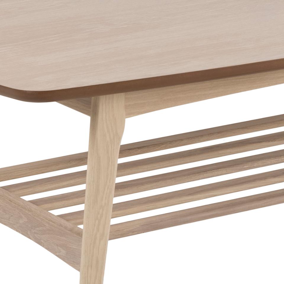 Woodstock Coffee Table In Stunning White Oiled Oak Design 120x60cm