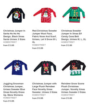 Load image into Gallery viewer, Christmas Jumper In Santa Ho Ho Ho Design, Black Xmas Santa Unisex 3 Sizes
