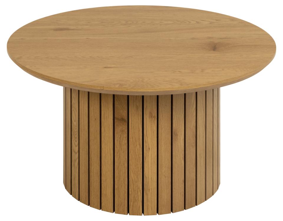 Yale Lamella Designer Round Oak Coffee Table 80cm