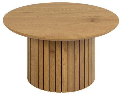Yale Lamella Designer Round Oak Coffee Table 80cm