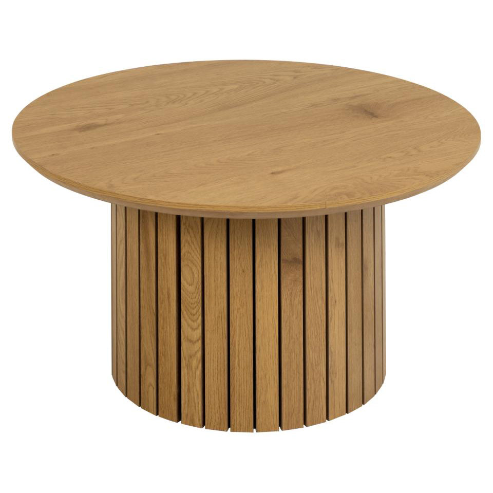 Yale Lamella Designer Round Oak Coffee Table 80cm