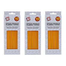 Load image into Gallery viewer, Basic Yellow Pencils Sharpened HB Rubber Tipped Stationery Essentials - Pack of 10, 30, or 60
