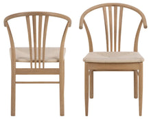 Load image into Gallery viewer, York Solid Oak Chair, Set Of 2 Quality Plaited Paper Rope Chairs White 2pcs
