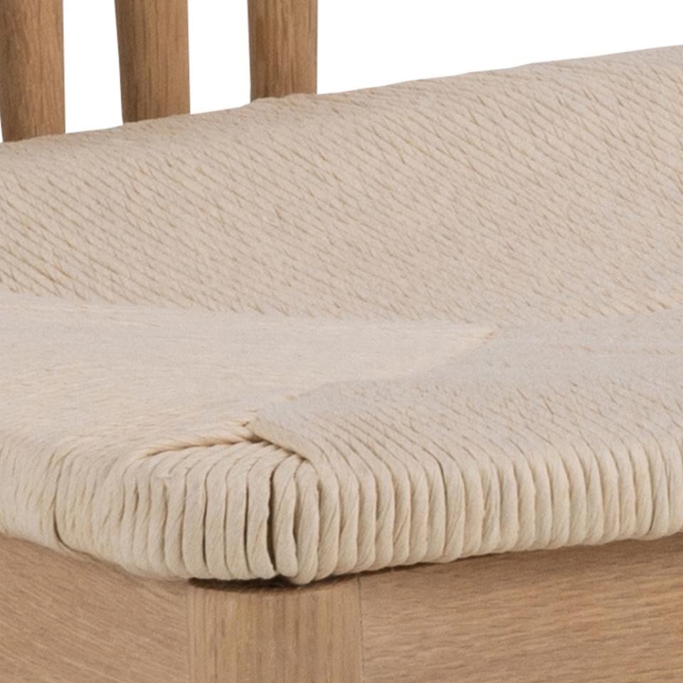York Solid Oak Chair, Set Of 2 Quality Plaited Paper Rope Chairs White 2pcs