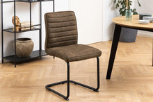 Load image into Gallery viewer, Spacious Zola Comfort Fabric Designer Dining Chair, Set Of 2 Light Brown Chairs
