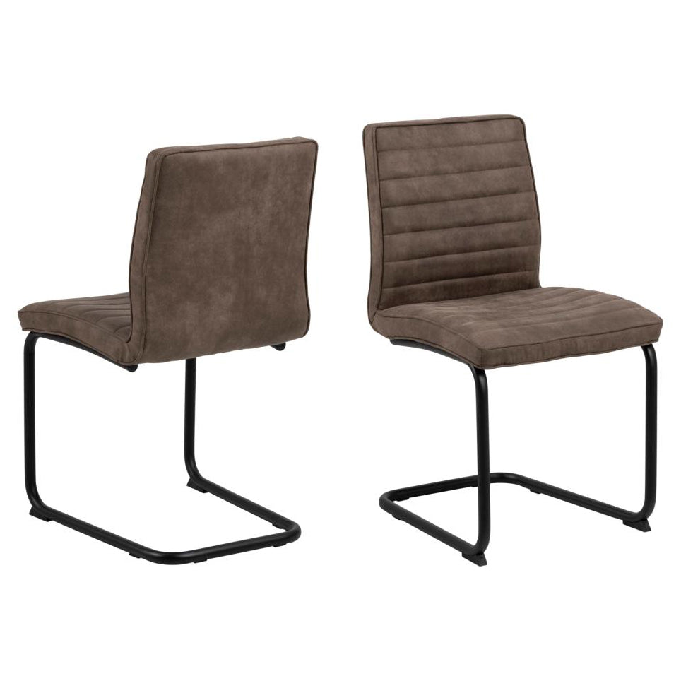Spacious Zola Comfort Fabric Designer Dining Chair, Set Of 2 Light Brown Chairs
